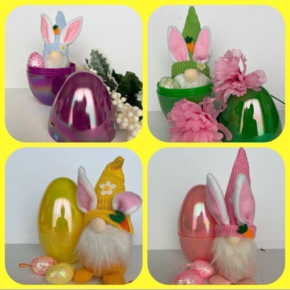 Easter Bunny Gnome Nested  in His Own Egg - Picture 4 of 4